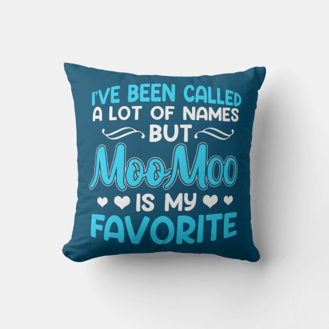Favorite Name MooMoo Grandma Mother's Day  Throw Pillow (Front)