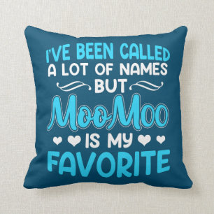 Favorite Name MooMoo Grandma Mother's Day  Throw Pillow