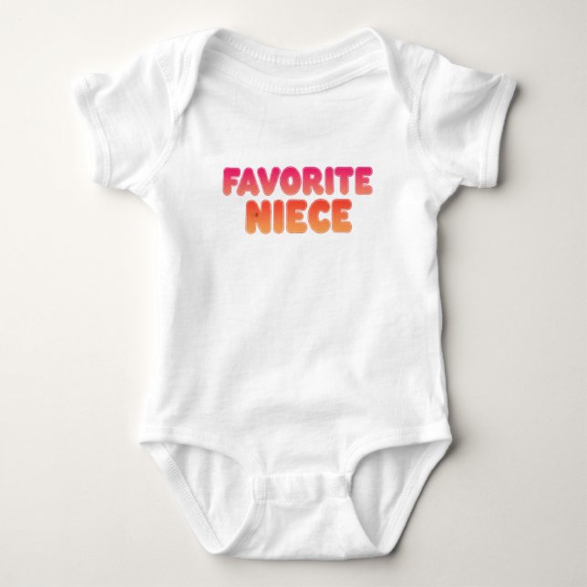 Favorite Niece, Fun Aunt Gift, Cute Baby Apparel Baby Bodysuit (Front)