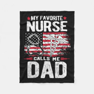 Favorite Nurse Calls Me Dad Fathers Day Fleece Blanket
