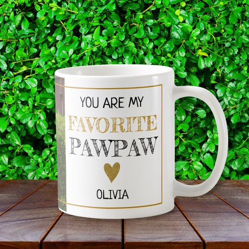 Favorite PawPaw Grandpa Grandchild Custom Photo Coffee Mug
