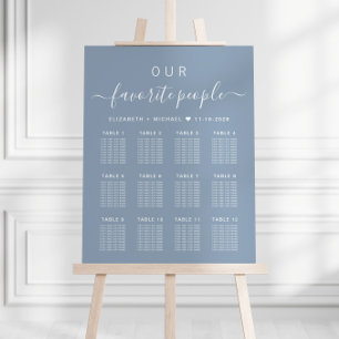 Favorite People 12 Table Wedding Seating Chart Foam Board