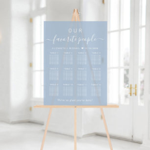 Favorite People 12 Table Wedding Seating Frosted Acrylic Sign