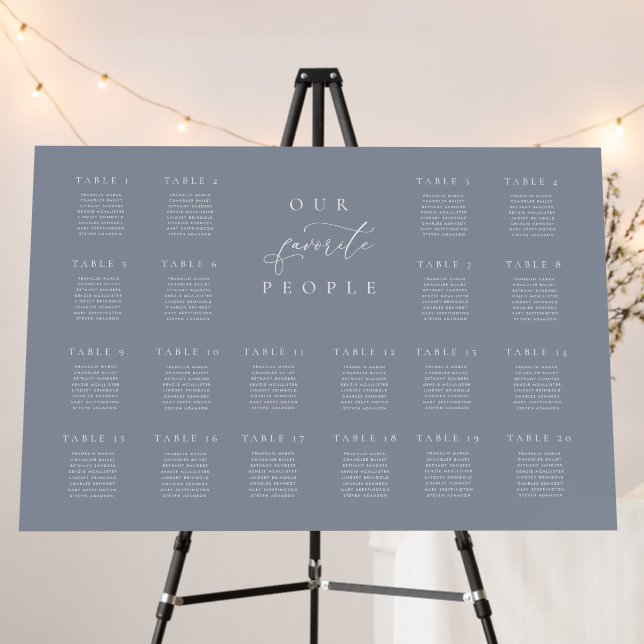 Favorite People 20 Table Seating Chart Sign (In Situ (Stand))