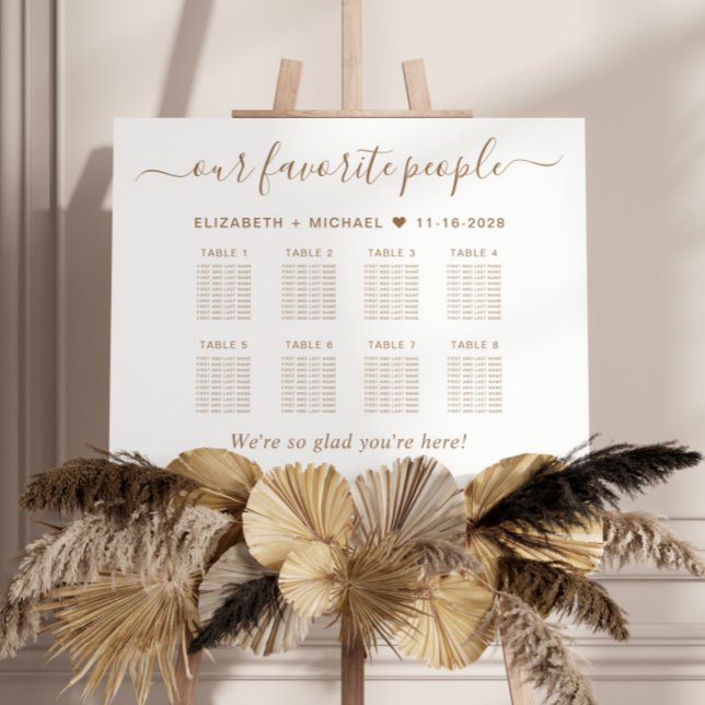Favorite People 8 Table Wedding Seating Chart Foam Board (Creator Uploaded)