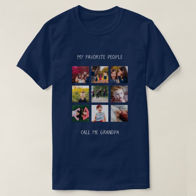 Favorite People Call Grandpa Fathers Day Photo T-Shirt (Design Front)