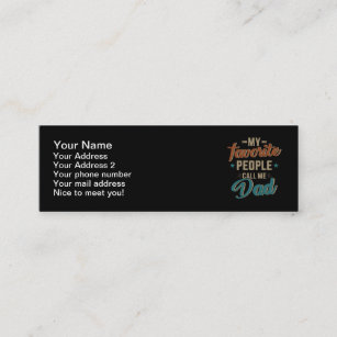 Favorite people call me dad vintage father's day mini business card