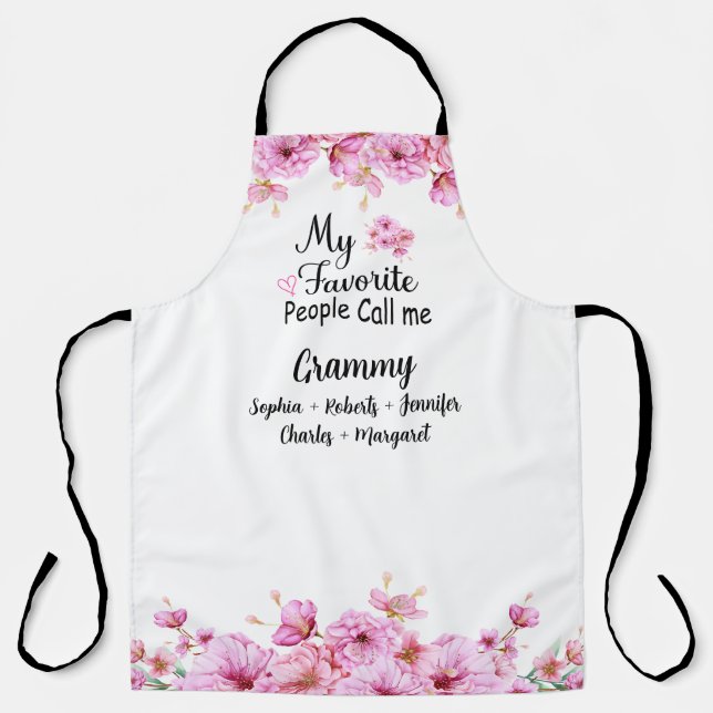 Favorite People Call Me Grammy | Grandkids Name Apron (Front)