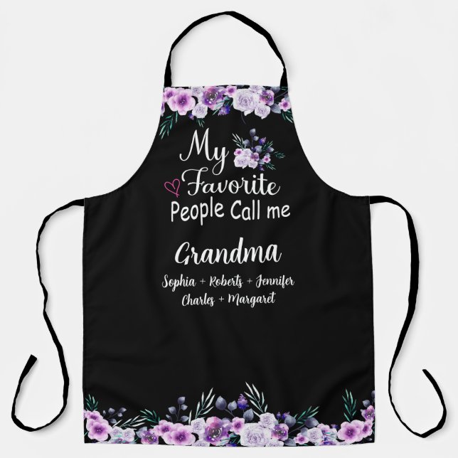 Favorite People Call Me Grandma | Grandkids Name Apron (Front)