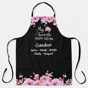 Favorite People Call Me Grandma Grandkids Name Apron