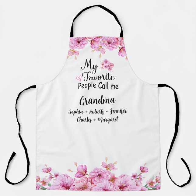 Favorite People Call Me Grandma | Grandkids Name Apron (Front)