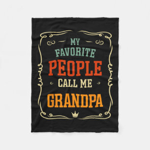 Favorite People Call Me Grandpa Father's Day Fleece Blanket