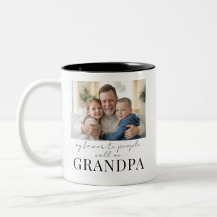 Favorite People Call Me Papa Dad Photo Gift Two-Tone Coffee Mug