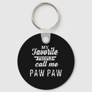 Favorite People Call Me Paw Paw Grandpa Keychain