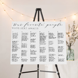 Favorite People Wedding Alphabetic Seating Chart Foam Board