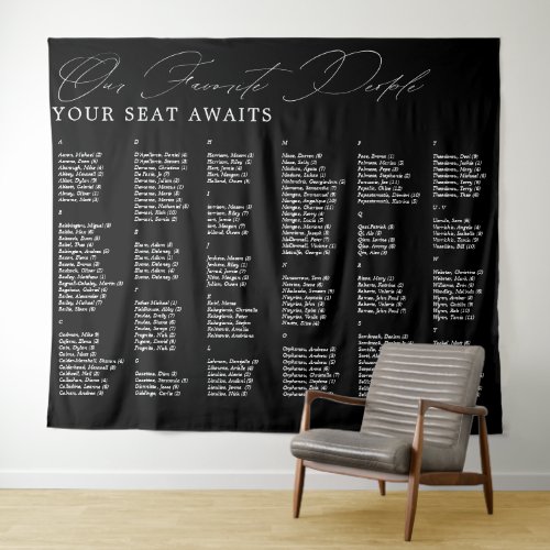 Favorite People Wedding Alphabetic Seating Chart  Tapestry