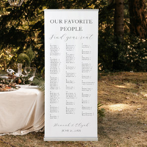 Favorite People Wedding Alphabetical Seating Chart Retractable Banner