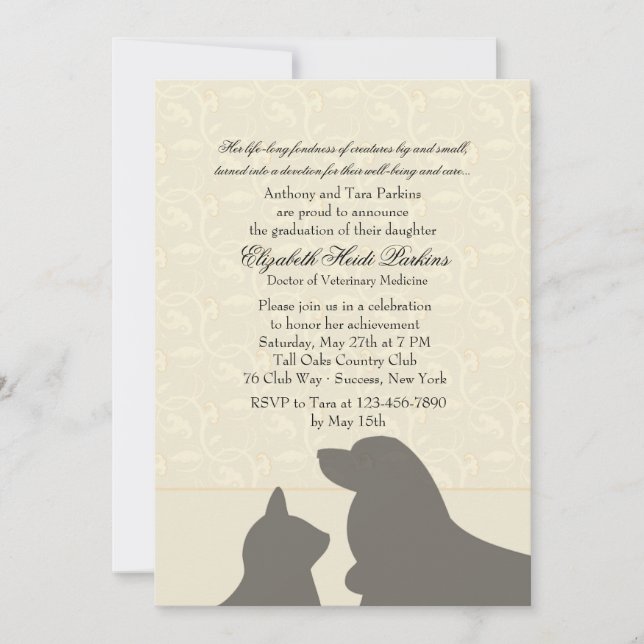 Favorite Pets Veterinary School Graduation Invites (Front)
