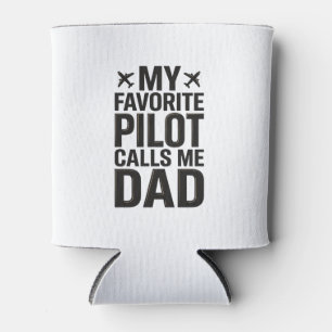Favorite Pilot Calls Me Dad Vintage Airplane Shirt Can Cooler