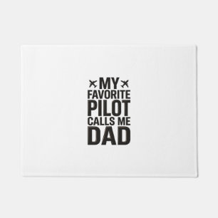 Favorite Pilot Calls Me Dad Vintage Airplane Shirt Doormat