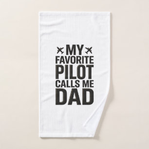 Favorite Pilot Calls Me Dad Vintage Airplane Shirt Hand Towel