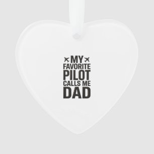 Favorite Pilot Calls Me Dad Vintage Airplane Shirt Ornament