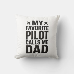 Favorite Pilot Calls Me Dad Vintage Airplane Shirt Throw Pillow