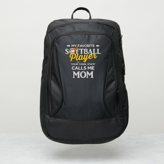 Favorite Player Softball Mom Personalized  Port Authority® Backpack (Front)