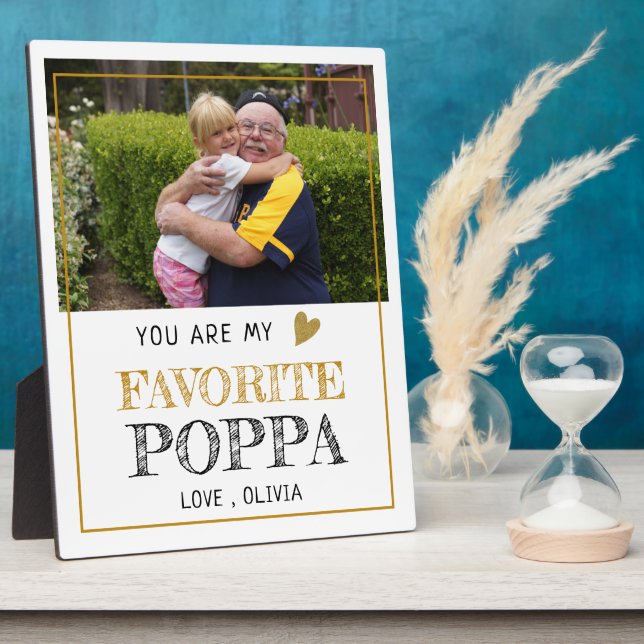 Favorite Poppa Grandpa Grandchild Custom Photo  Plaque (Side)