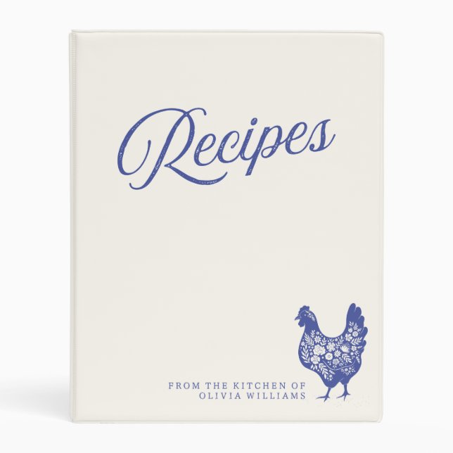 Favorite Recipe Binder Blue Chicken Custom Mini (Front)