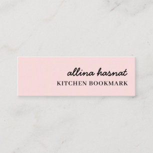 Favorite Recipe Pink Mini Bookmark Design Business Card