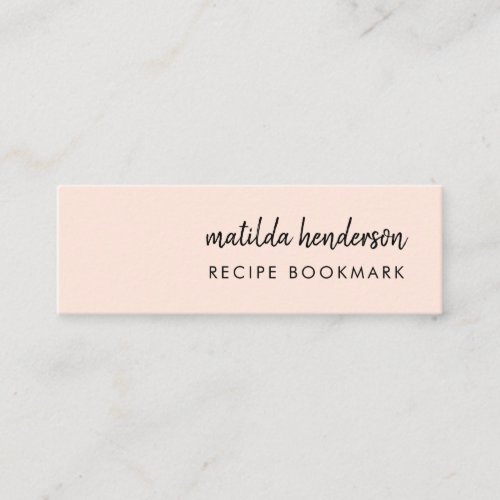 Favorite Recipe  Pink Mini Recipe Bookmark Card