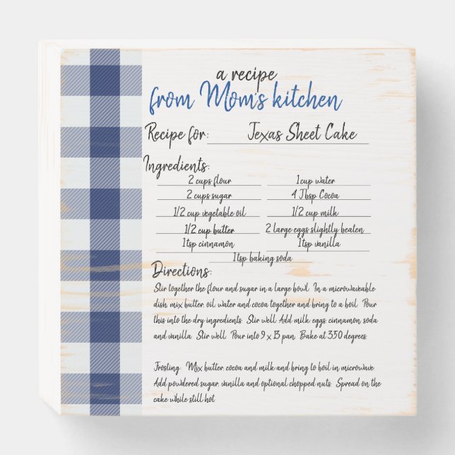 Favorite Recipe Wood Box Sign (Front Horizontal)