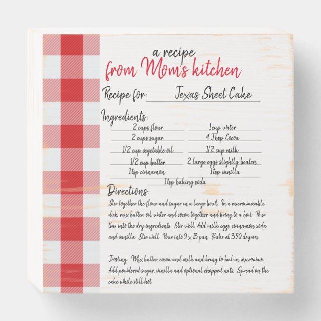 Favorite Recipe Wood Box Sign (Front Horizontal)