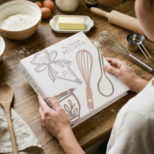 Favorite Recipes Baking & Cooking Utensil White 3 Ring Binder