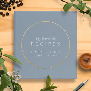 Favorite Recipes Binder Book Dusty Blue