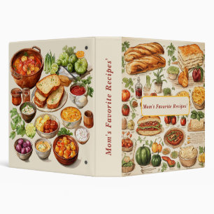 Favorite Recipes Meat Bread Cheese Vegetables 3 Ring Binder