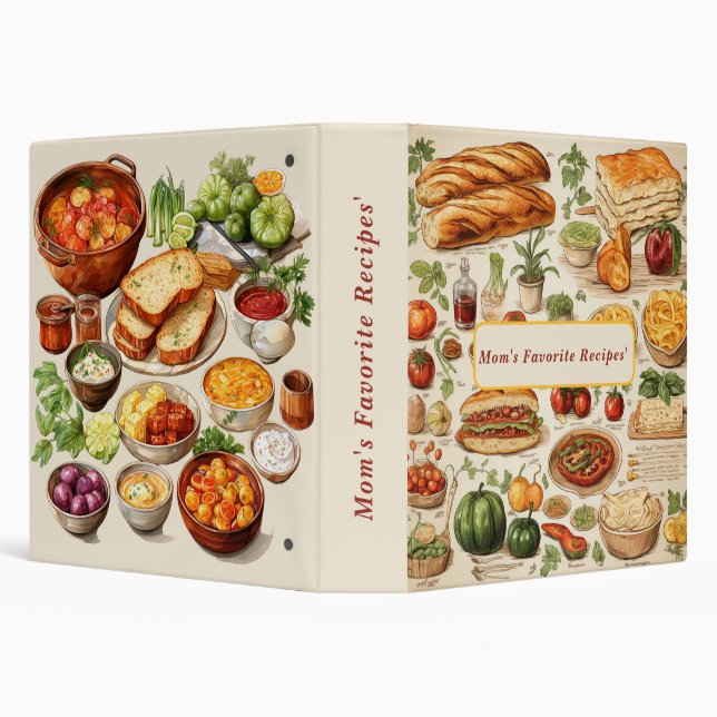 Favorite Recipes Meat Bread Cheese Vegetables 3 Ring Binder (Background)
