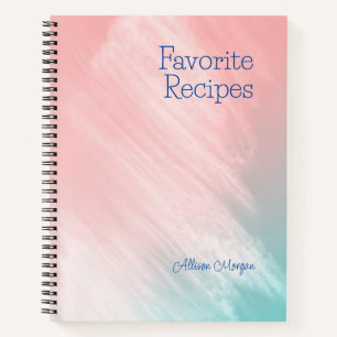 Favorite Recipes, Name, Pastel Colors Notebook