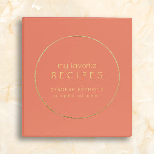 Favorite Recipes Salmon Color Binder Book 