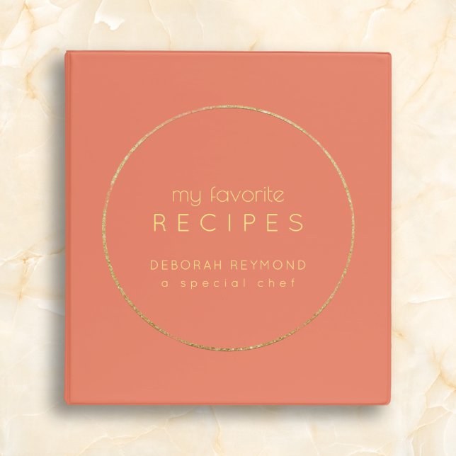 Favorite Recipes Salmon Color Binder Book  (Creator Uploaded)