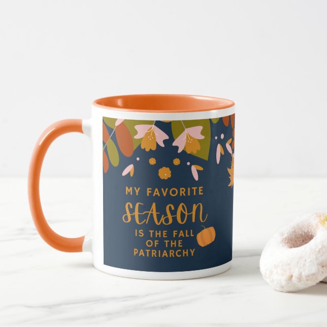 Favorite Season - Fall of Patricarchy Two-Tone Cof Mug (With Donut)