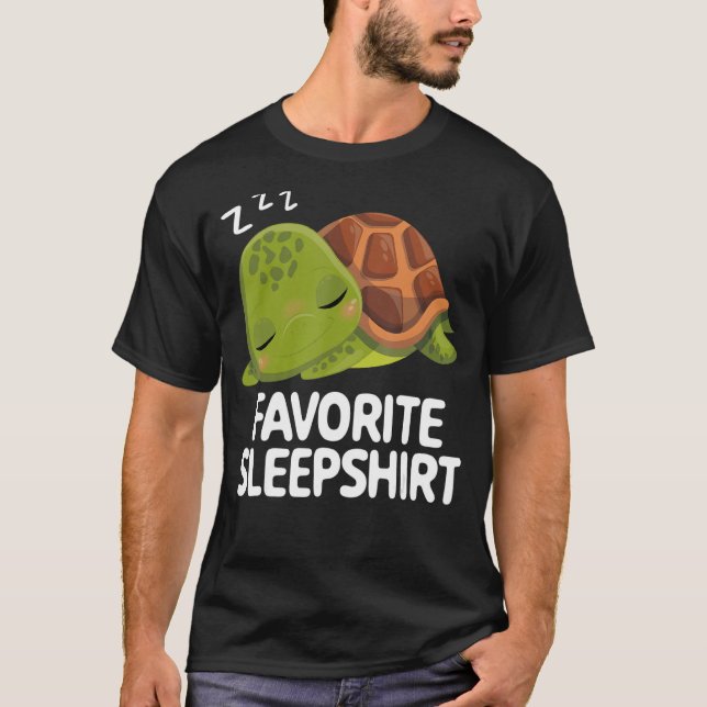 Favorite Sleep Lazy Turtle Sleep Pyjama Nigh T-Shirt (Front)