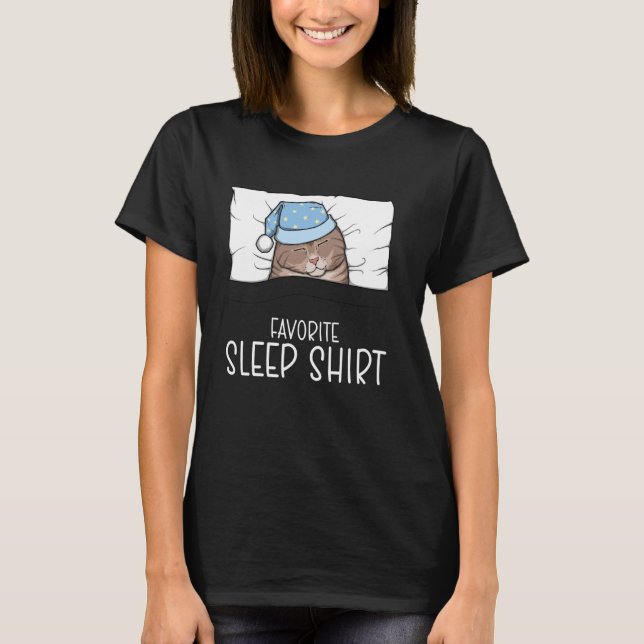 Favorite Sleep Shirt Scottish Fold Cat, Napping Ca (Front)