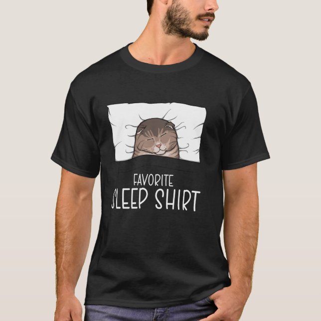 Favorite Sleep Shirt Scottish Fold Cat, Napping Ca (Front)