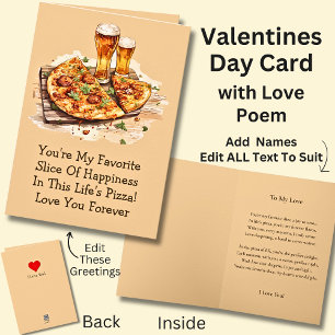 Favorite Slice Happiness with Love Poem Valentines Card