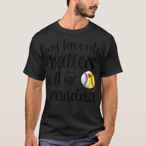 Favorite Softball Baseball Player Grandma Baller 2 T_Shirt