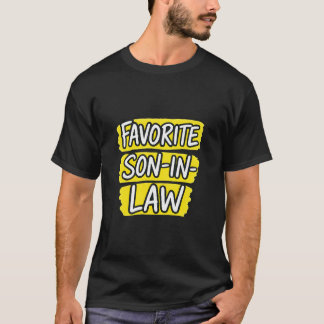 Favorite Son In Law Retro Yellow Brush Strokes T-Shirt