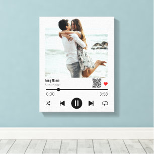 Favorite Song Music Playlist Photo with Qr code Canvas Print