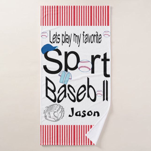 Favorite Sport Bathroom Towel Sets Baseball (Bath Towel)